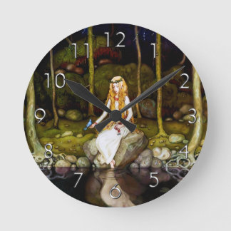 Die Prinzessin im Wald Runde Wanduhr