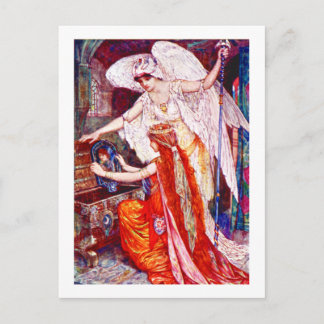 Die Prinzessin und der Angel der Templer Postkarte