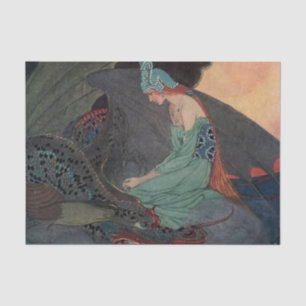 "Die Prinzessin und der Drache" von Elenore Abbott Seidenpapier