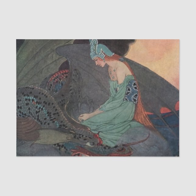 "Die Prinzessin und der Drache" von Elenore Abbott Seidenpapier (Vorderseite)