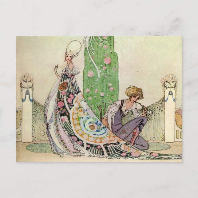Die Prinzessin und der Gärtner von Kay Nielsen Postkarte (Vorderseite)
