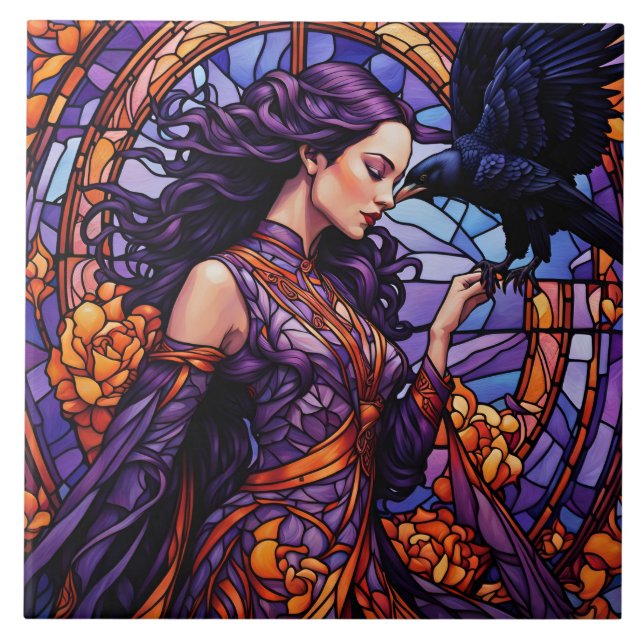 Die Prinzessin und der Raven Fliese (Vorderseite)