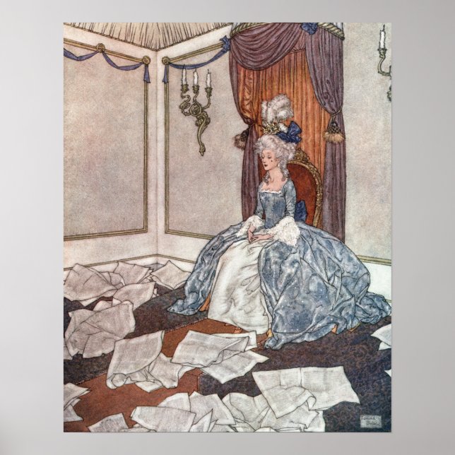 Die Prinzessin und die Zeitung von Edmund Dulac Poster (Vorne)