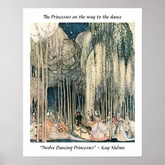 Die Prinzessinnen auf dem Weg zum Tanz Kay Nielsen Poster (Vorne)