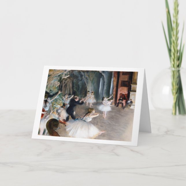 Die Probe auf der Bühne, Edgar Degas Karte (Vorderseite)