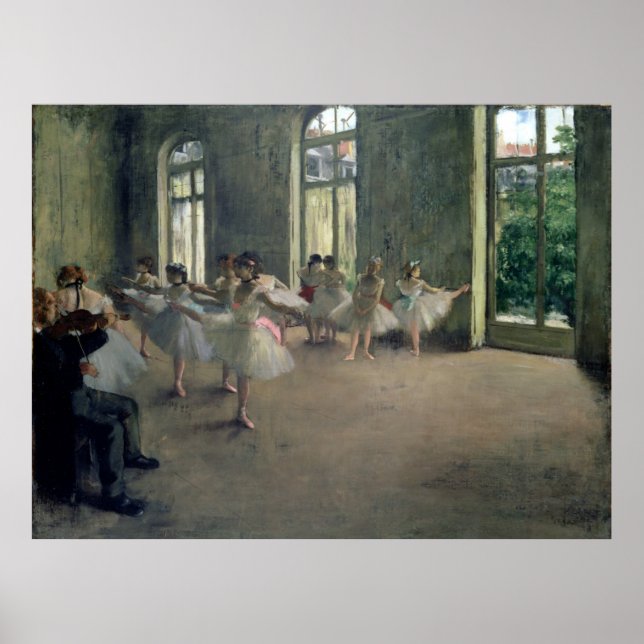 Die Probe, c.1873-1878 Edgar Degas Poster (Vorne)