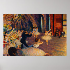 Die Probe des Balletts auf der Bühne von Degas Poster
