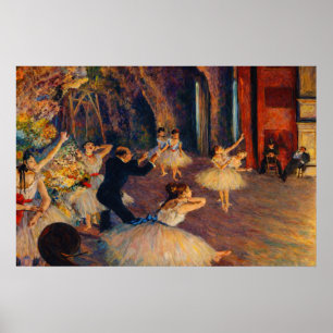 Die Probe des Balletts auf der Bühne von Degas Poster