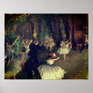 Die Probe des Balletts auf der Bühne, von Degas: Poster