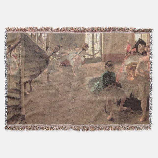 Die Probe von Edgar Degas, Vintage Ballettkunst Decke (Vorderseite)