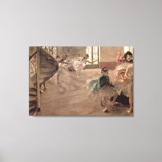 Die Probe von Edgar Degas, Vintage Ballettkunst Leinwanddruck (Vorderseite)
