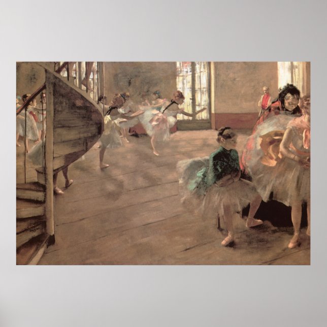 Die Probe von Edgar Degas, Vintage Ballettkunst Poster (Vorne)