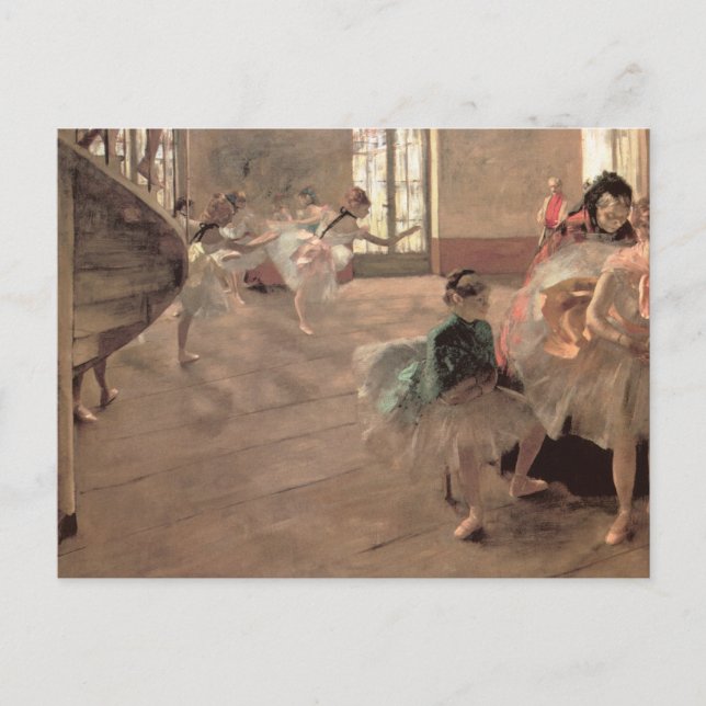 Die Probe von Edgar Degas, Vintage Ballettkunst Postkarte (Vorderseite)