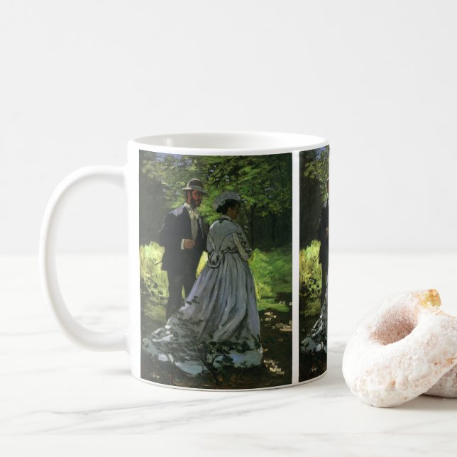 Die Promenade, auch die Trolle von Claude Monet Kaffeetasse (Mit Donut)