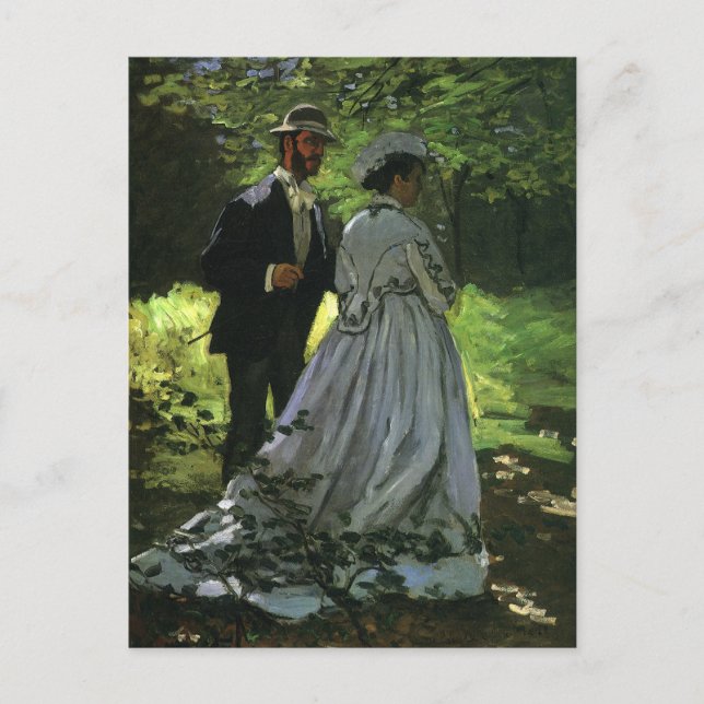 Die Promenade, auch die Trolle von Claude Monet Postkarte (Vorderseite)
