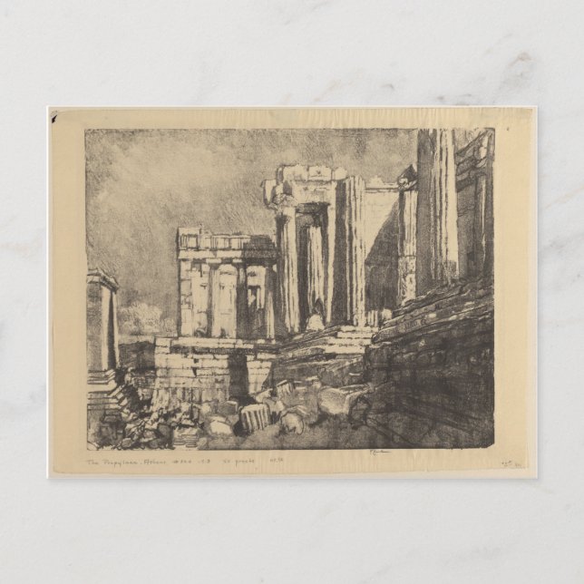 Die Propylaea, Athen Postkarte (Vorderseite)