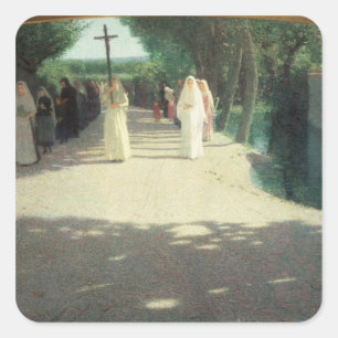 Die Prozession, 1892-1995 Quadratischer Aufkleber
