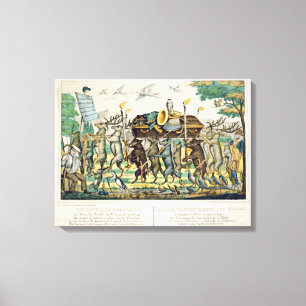 Die Prozession des Jägers, c.1850 (Hand gefärbt Leinwanddruck