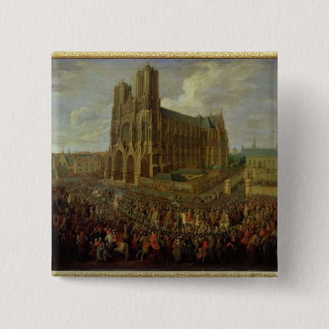 Die Prozession von König Louis XV Button (Vorderseite)