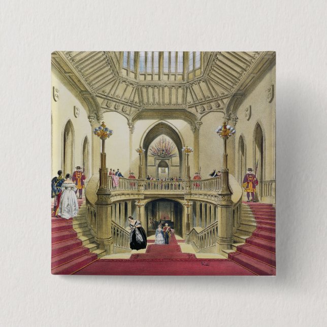 Die Prunktreppe, Windsor Schloss, von 'einem Histo Button (Vorderseite)