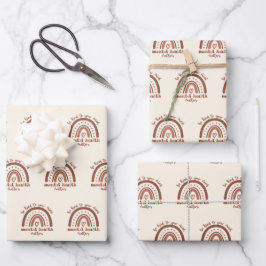 Die psychische Gesundheit von Boho Rainbow steht I Geschenkpapier Set
