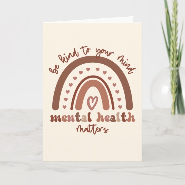 Die psychische Gesundheit von Boho Rainbow steht I Karte (Vorderseite)
