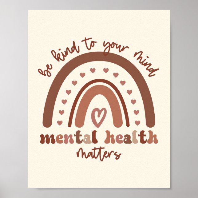 Die psychische Gesundheit von Boho Rainbow steht I Poster (Vorne)