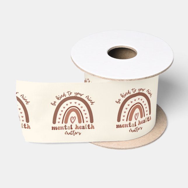 Die psychische Gesundheit von Boho Rainbow steht I Satinband (Spule)