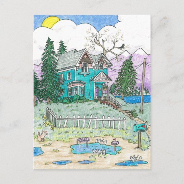 Die Puddle, die Jagd auf die Regenbogen Postkarte (Vorderseite)