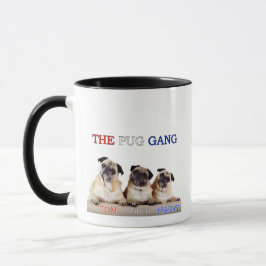 Die Pug-Gang-Kaffeetasse Tom, Dick & Harry Tasse