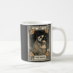 Die Pug Mama Skelett Tarot Karte Vintage Hund Kaffeetasse