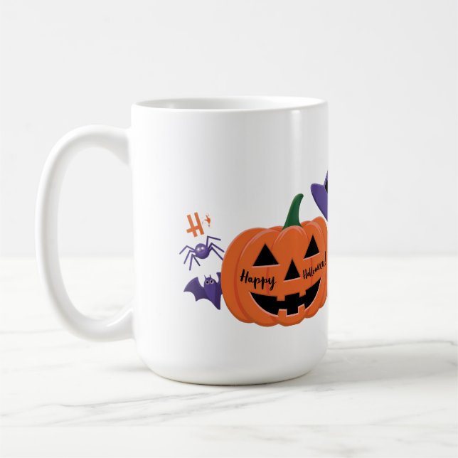 Die Pumpkin-Lächeln-Tasse Kaffeetasse (Links)