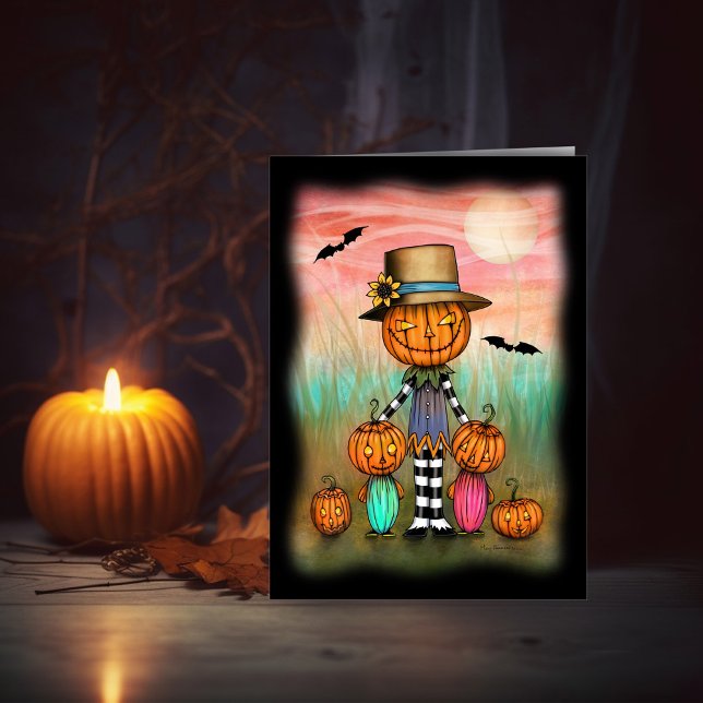 Die Pumpkin People Niedlich Halloween Artwork Card Karte (Von Creator hochgeladen)
