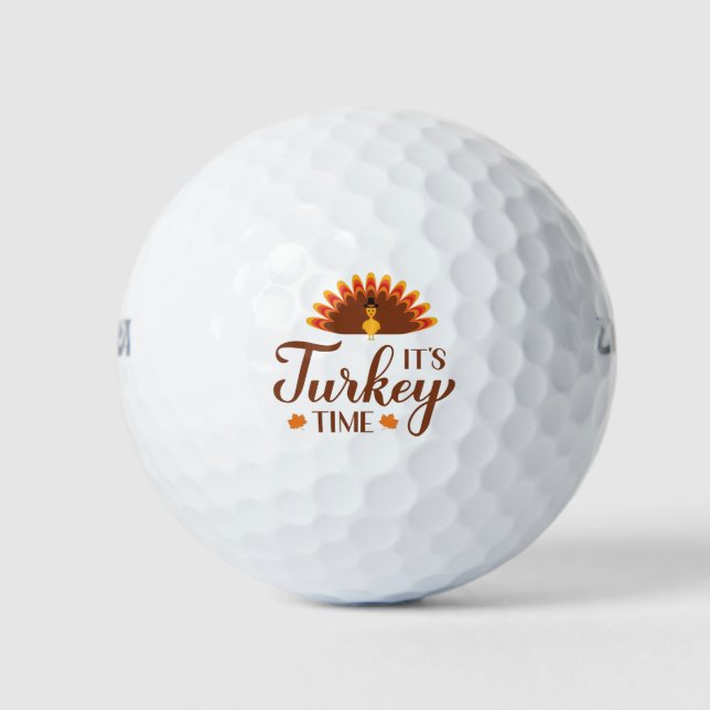 Die Putenzeit. Funny Erntedank Zitat letterin Golfball (Vorderseite)