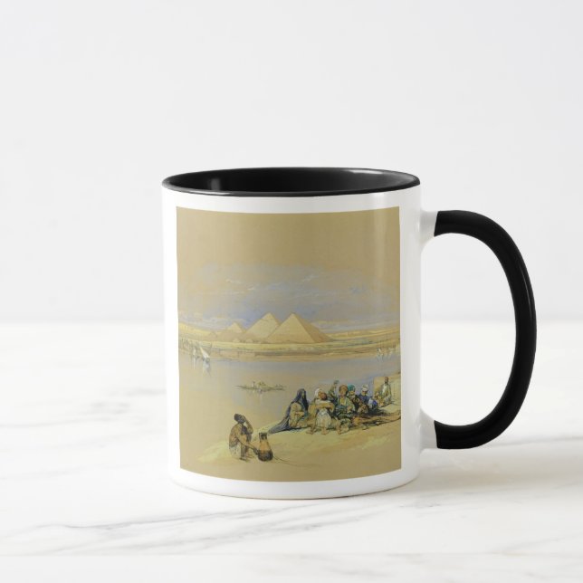 Die Pyramiden in Giseh, nahe Kairo (w/c) Tasse (Rechts)