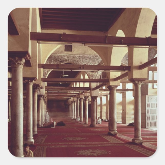 Die Qibla Liwan der Moschee von Al-Azhar Quadratischer Aufkleber (Vorderseite)