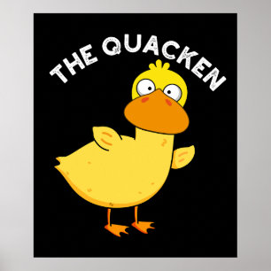 Die Quacken Funny Duck Pun Dark BG Poster
