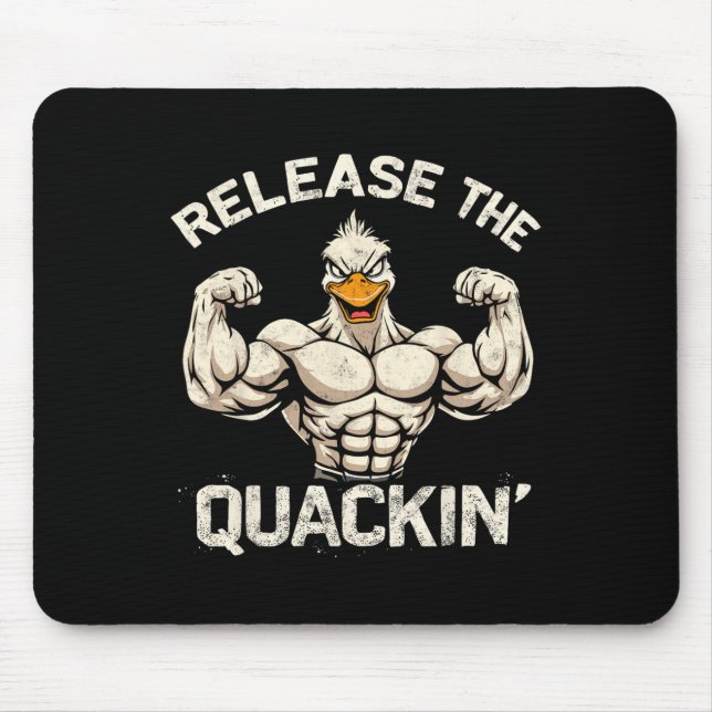 Die Quackin' Muckle Duck Bodybuilder Joke Mousepad (Vorne)