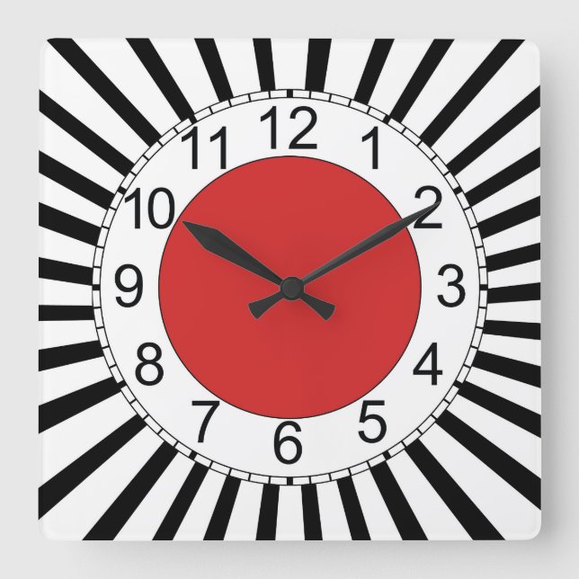 Die quadratische Wanduhr, modernes Design Quadratische Wanduhr (Vorderseite)