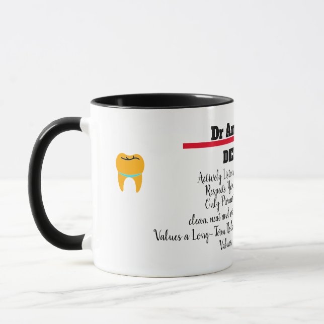 Die Qualität guter Zahnarztbeschreibungen Tasse (Links)