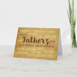 Die Qualitäten des großen Nephew-Religious-Vaterta Karte