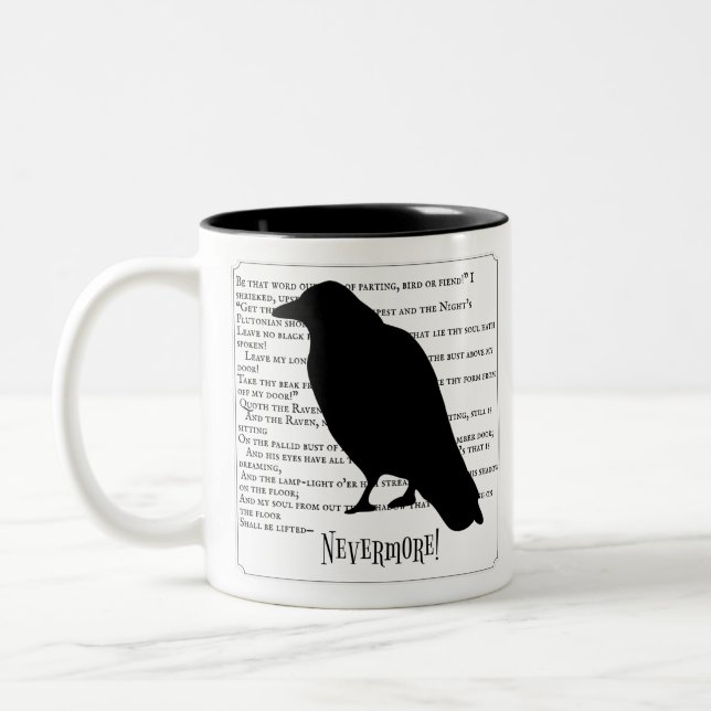 Die Raben-Silhouette Zweifarbige Tasse (Links)