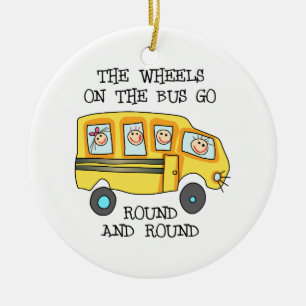 DIE RÄDER AM BUS KERAMIKORNAMENT