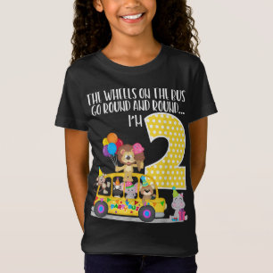 Die Räder auf dem Bus 2. Geburtstag 2 Jahre alte F T-Shirt
