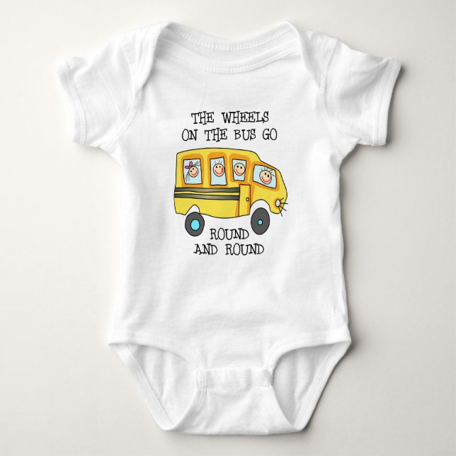 Die Räder im Bus Baby Strampler (Vorderseite)