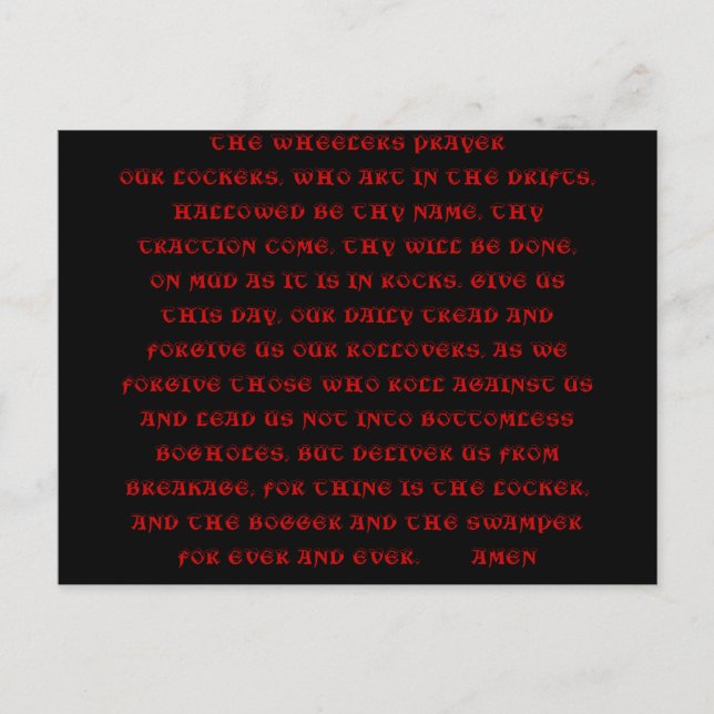 DIE RÄDER-PRAYER-Postkarte Postkarte (Vorderseite)