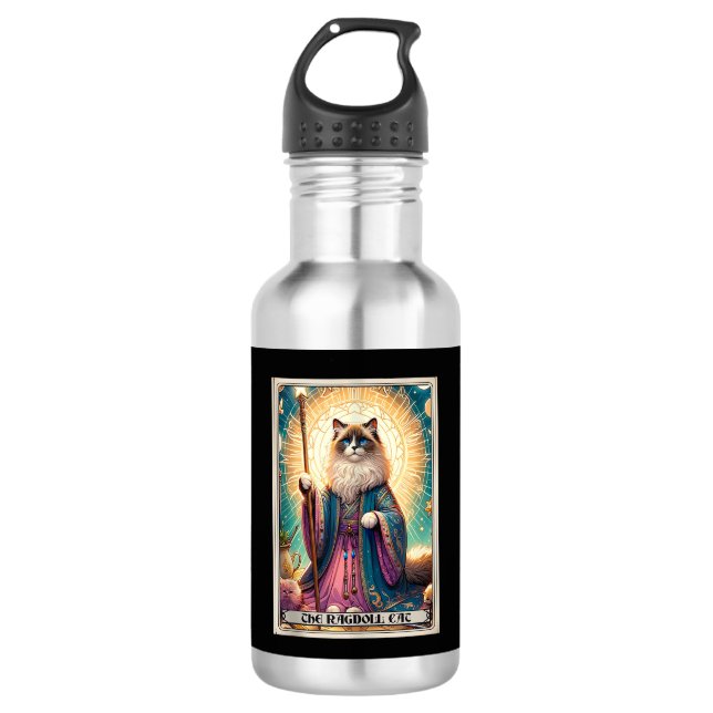Die Ragdoll Cat Tarot Card Cat Edelstahlflasche (Vorderseite)