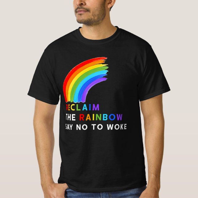 Die Rainbow Say No to Geweckt Lgbt Gay Les Tr T-Shirt (Vorderseite)