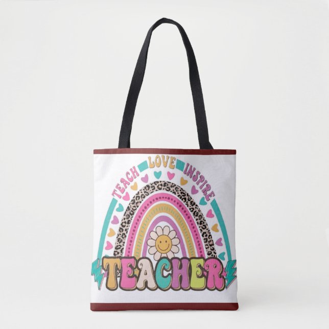 Die Rainbow-Tasche "Der beste Lehrer der Welt" Tasche (Vorderseite)