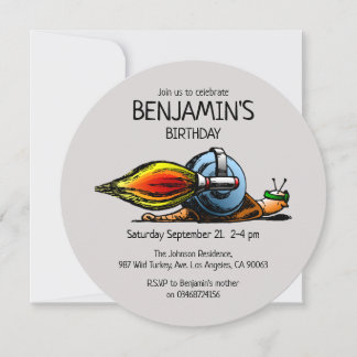 Die Rakete schnappt sich am Geburtstag ein. Einladung